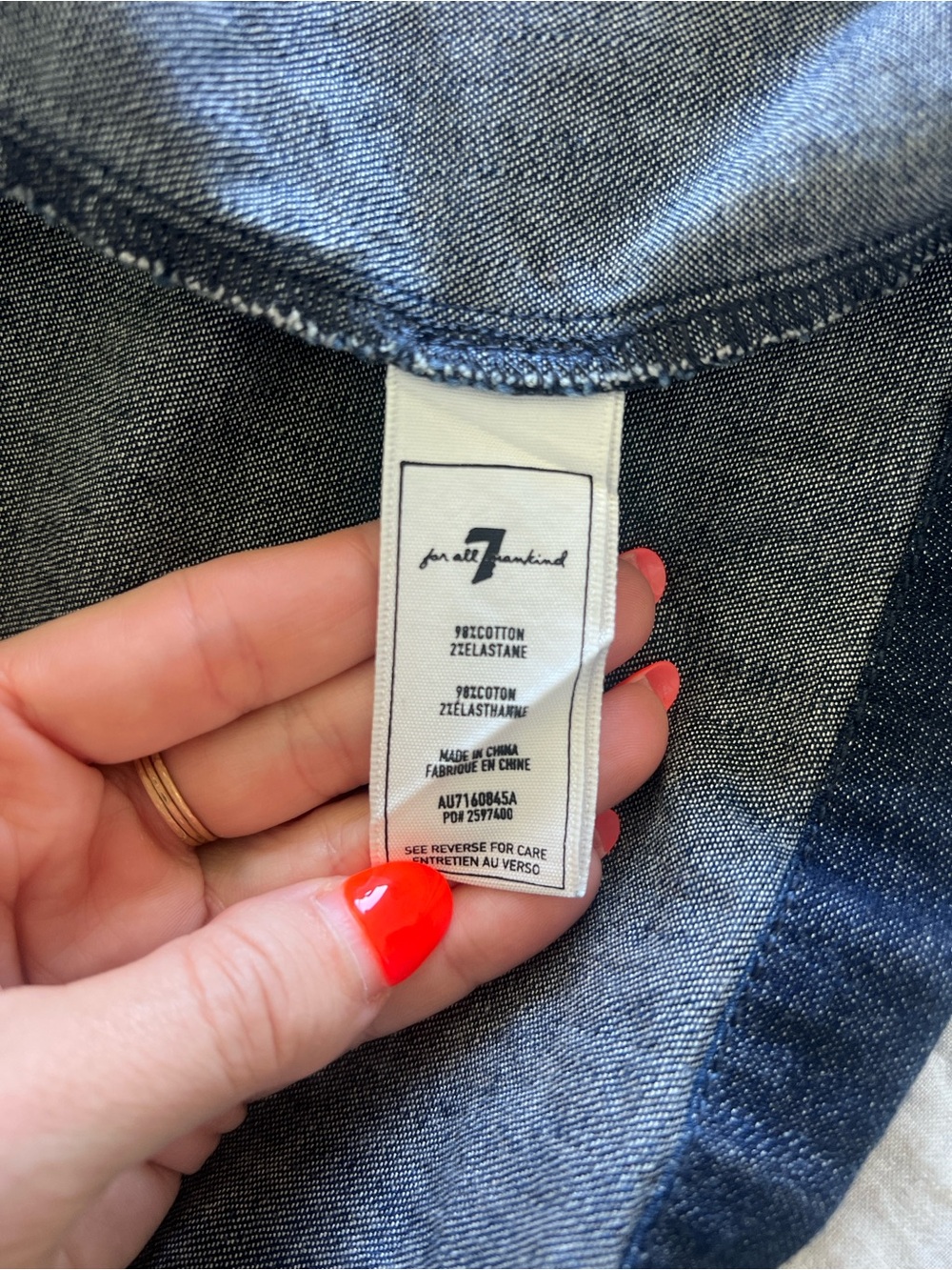 7 For All Mankind Luxe Vintage Denim Dress Medium - Picture 7 of 7